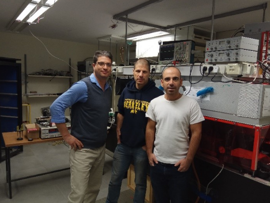 photo : YARON SHENHAV, PROF GUY RON, GADI GROTTAS (fron left side)